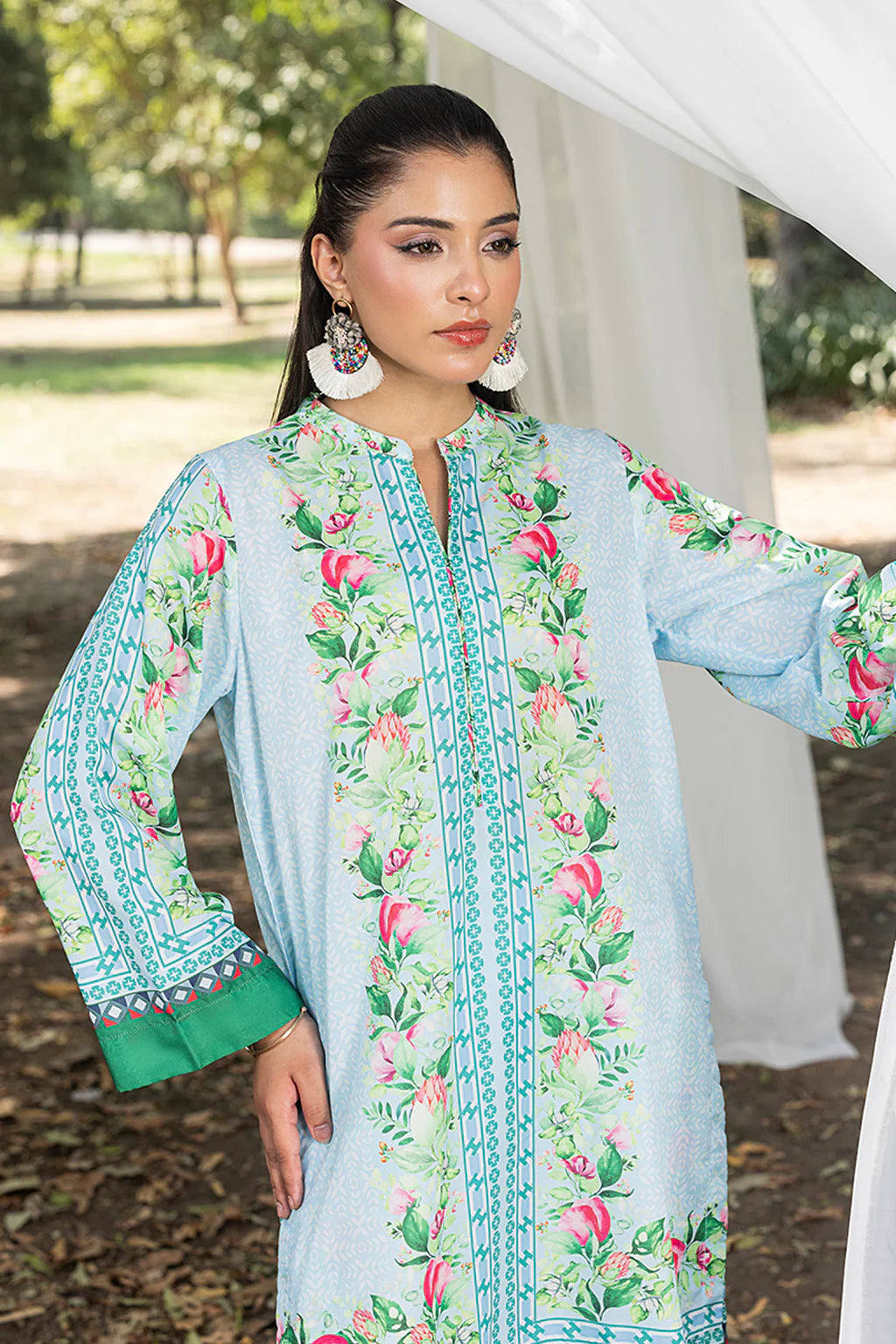 Zuri Official- Sky Blue printed 2 Pc
