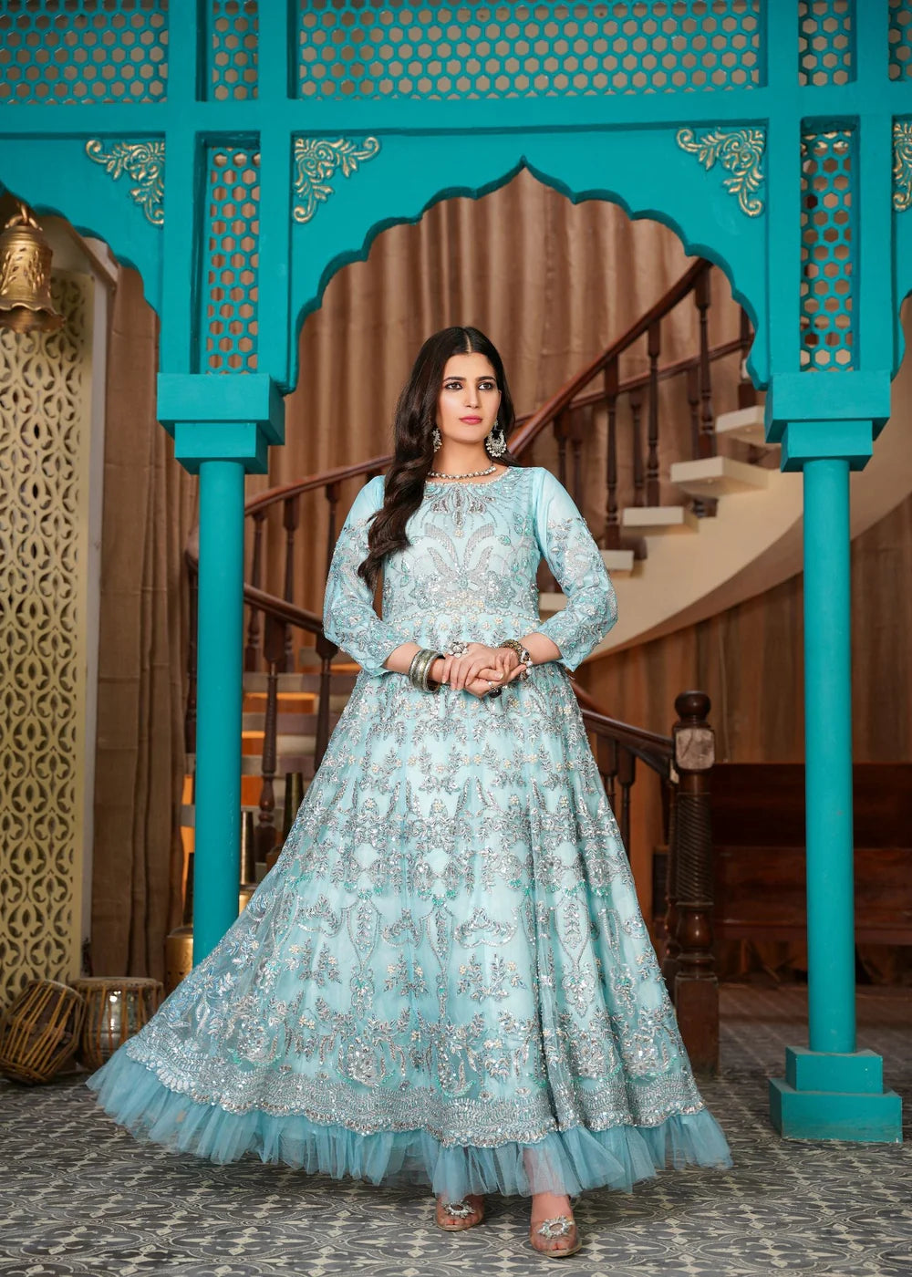 Gulnoor- Sky Blue Maxi