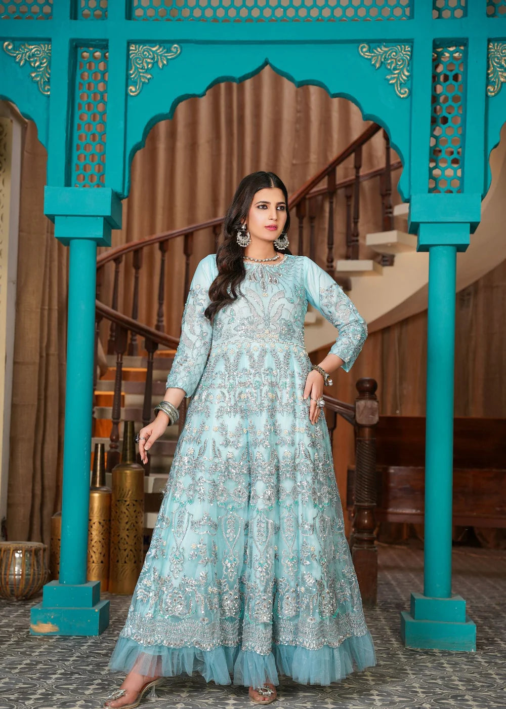 Gulnoor- Sky Blue Maxi