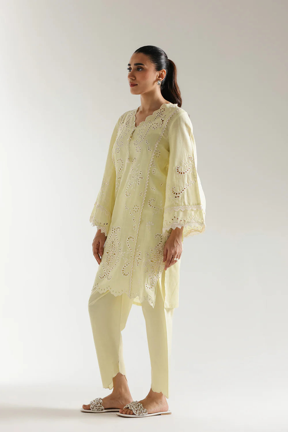 Ethnc- Lime 2 PC Embroidery