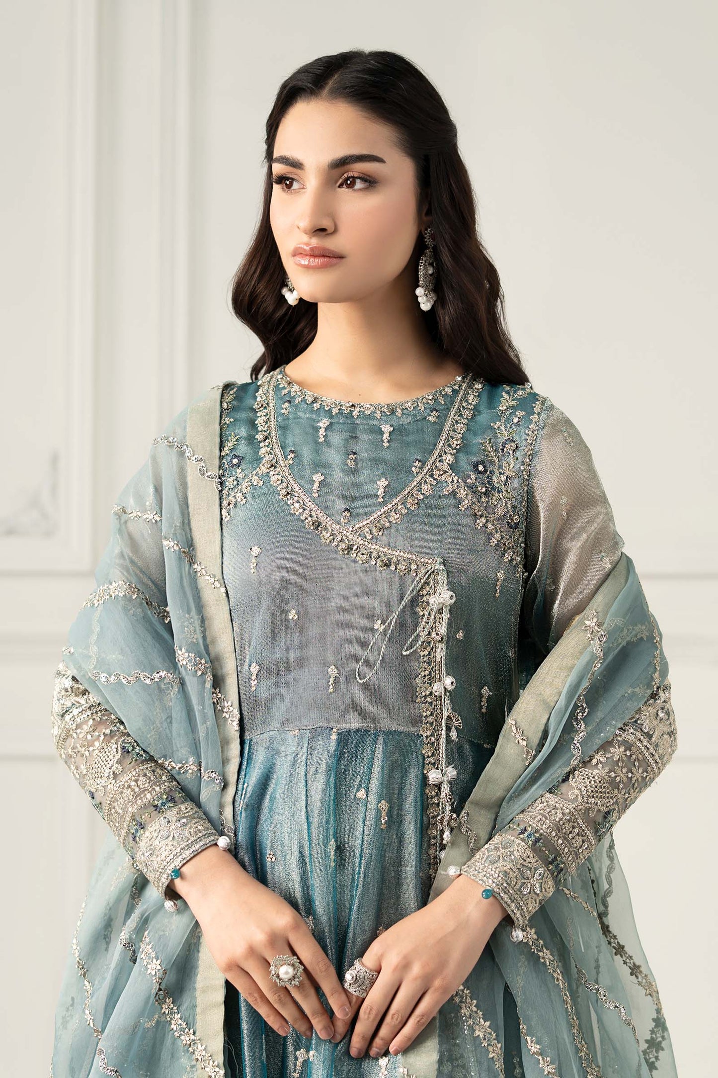 Maria. B- Zari Net Angaraka Suit
