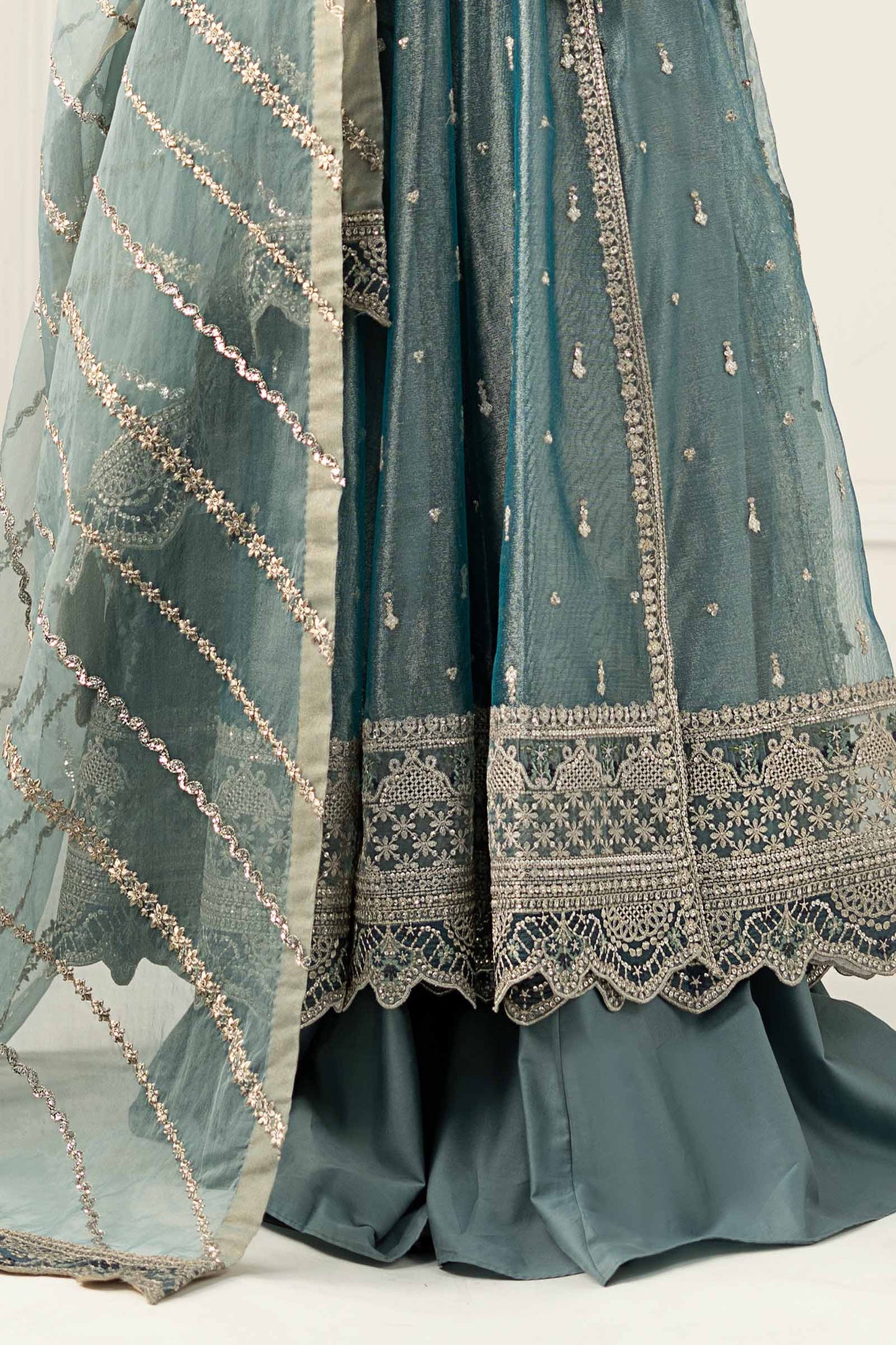 Maria. B- Zari Net Angaraka Suit