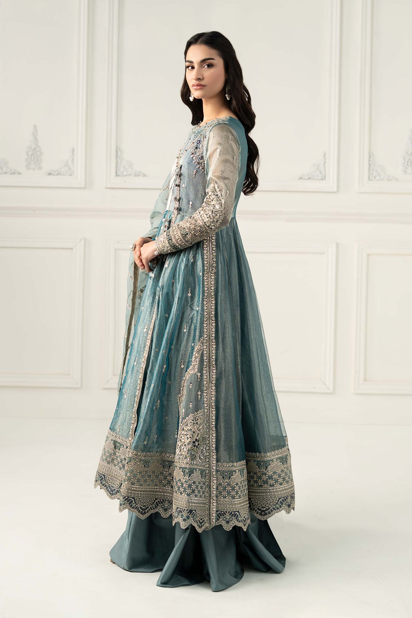 Maria. B- Zari Net Angaraka Suit