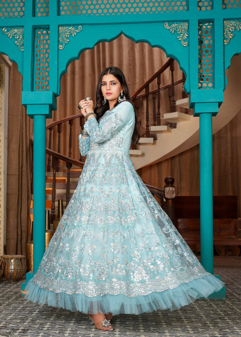 Gulnoor- Sky Blue Maxi