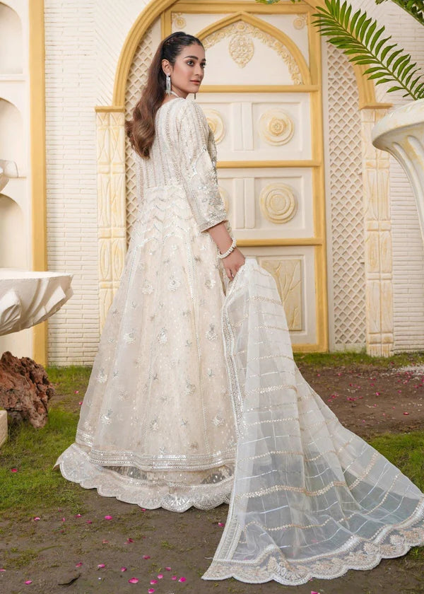 Gulnoor- Organza Ivory Maxi