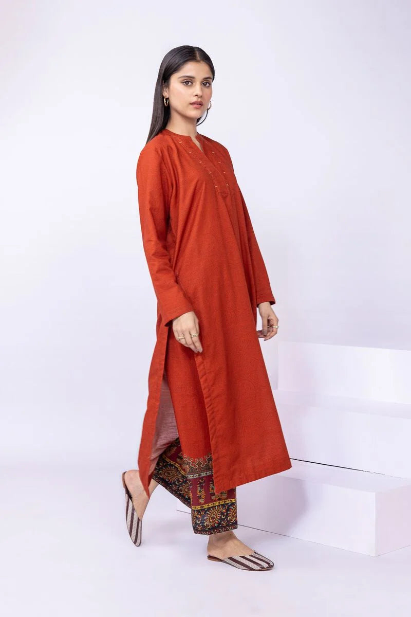 Khaadi- Orange Khaddar