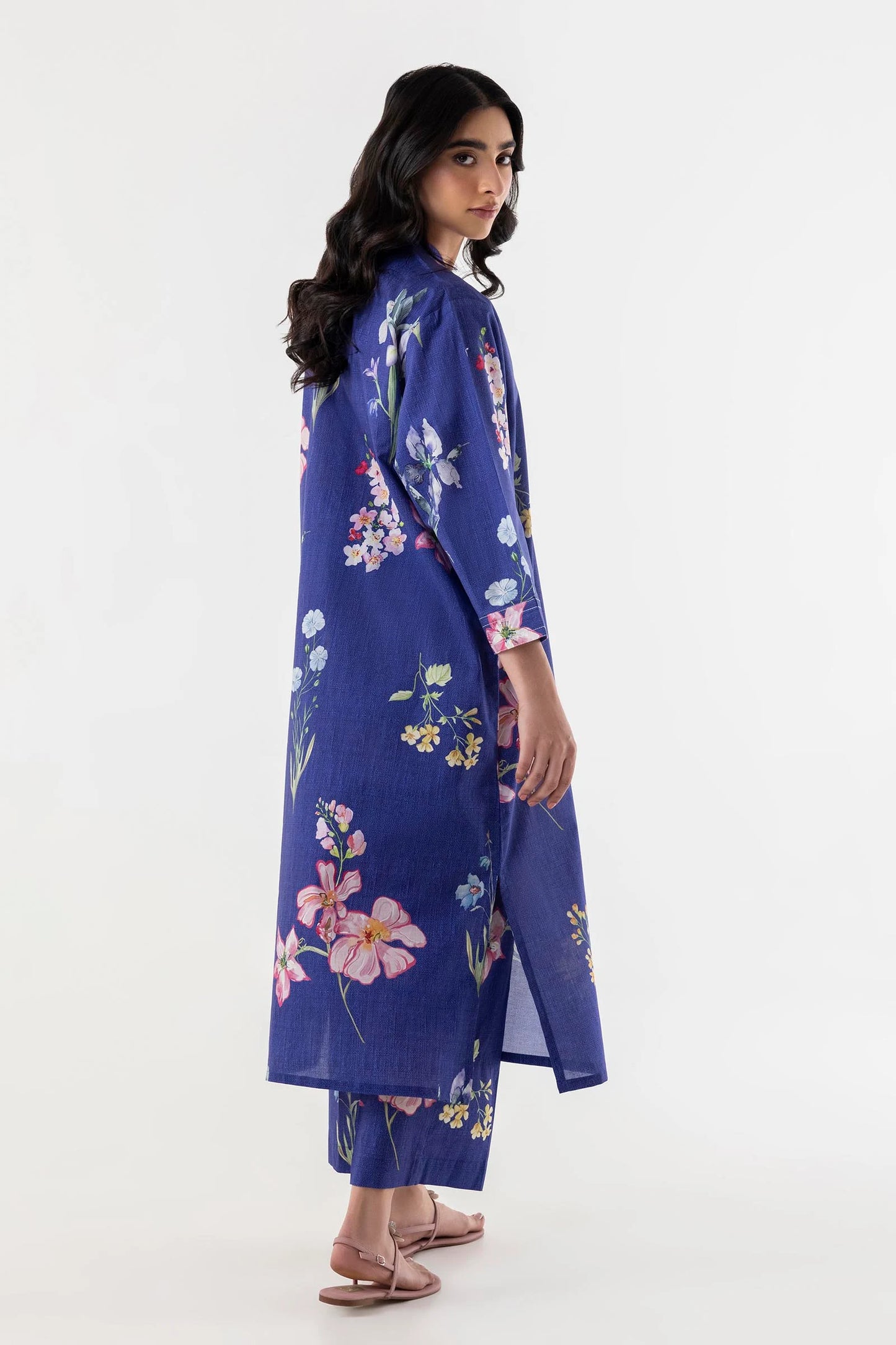 Sana Safinaz- Printed Lawn Shirt + Culotte 2 Pc Suit