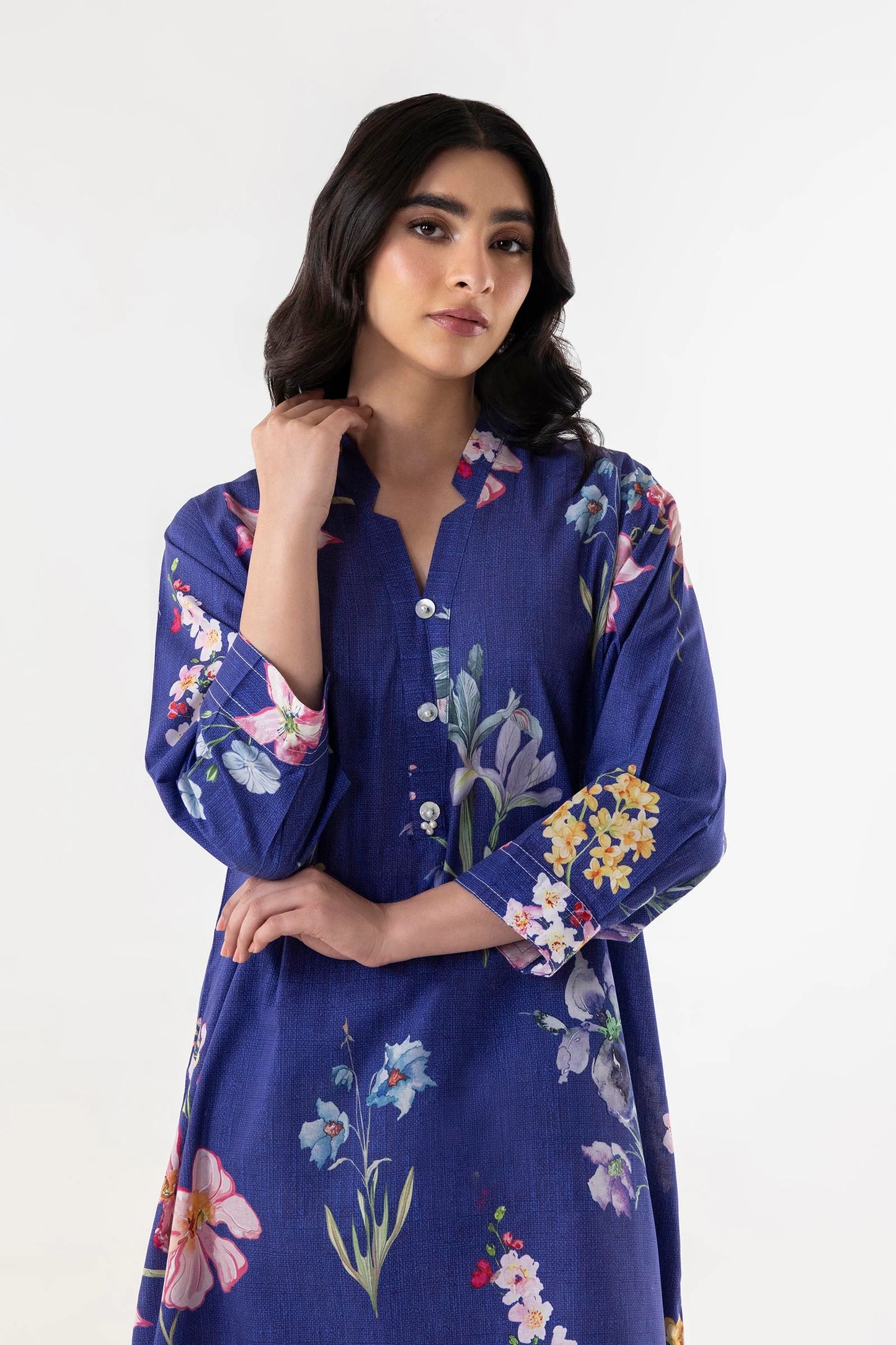 Sana Safinaz- Printed Lawn Shirt + Culotte 2 Pc Suit