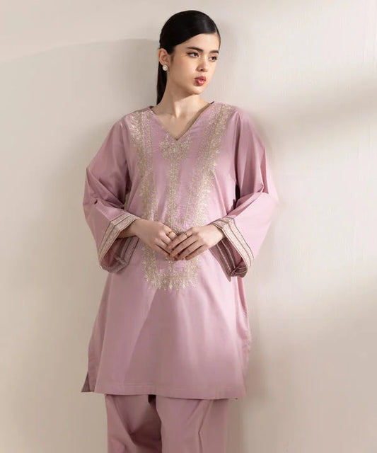 Sapphire- Embroidered Cotton Jacquard Shirt