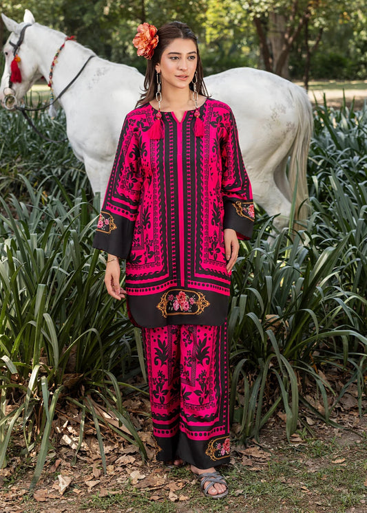Zuri Official- Pink printed 2 Pc