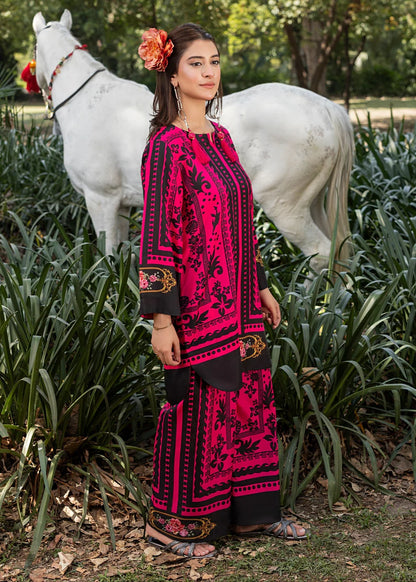 Zuri Official- Pink printed 2 Pc