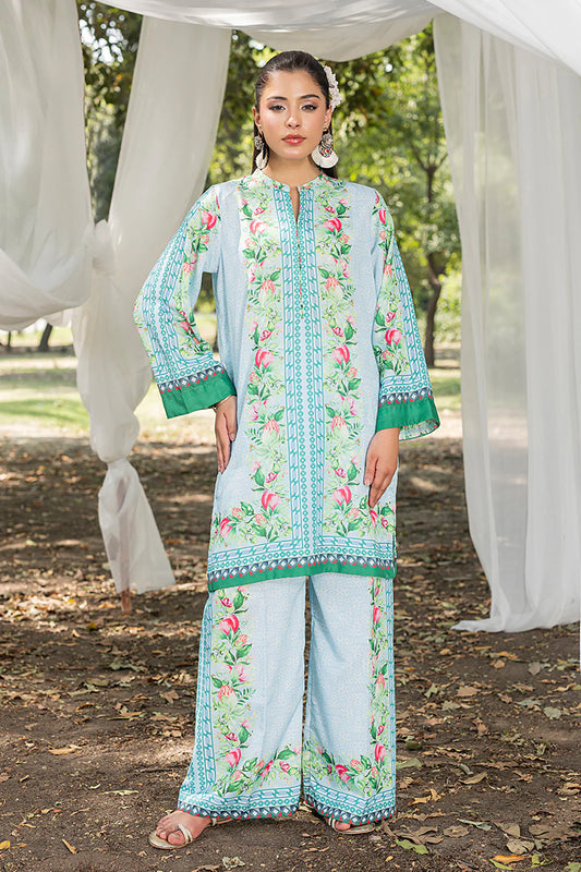 Zuri Official- Sky Blue printed 2 Pc