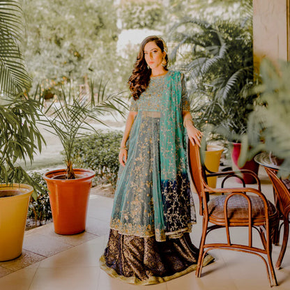Jannat Tahir- Turquoise Pishwas