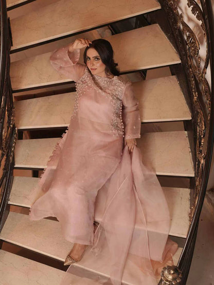 Sadia Faisal- Baby Pink Suit(4 Pc)