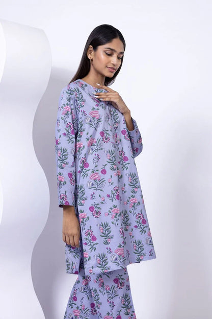Khaadi- Purple Floral Kurta