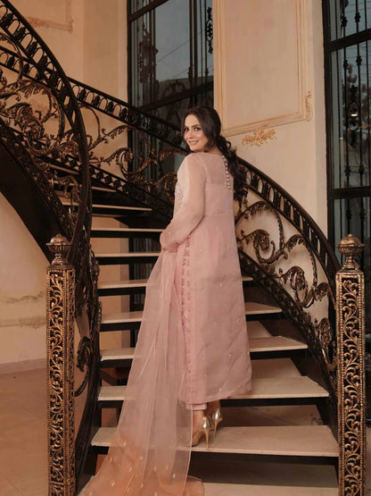 Sadia Faisal- Baby Pink Suit(4 Pc)