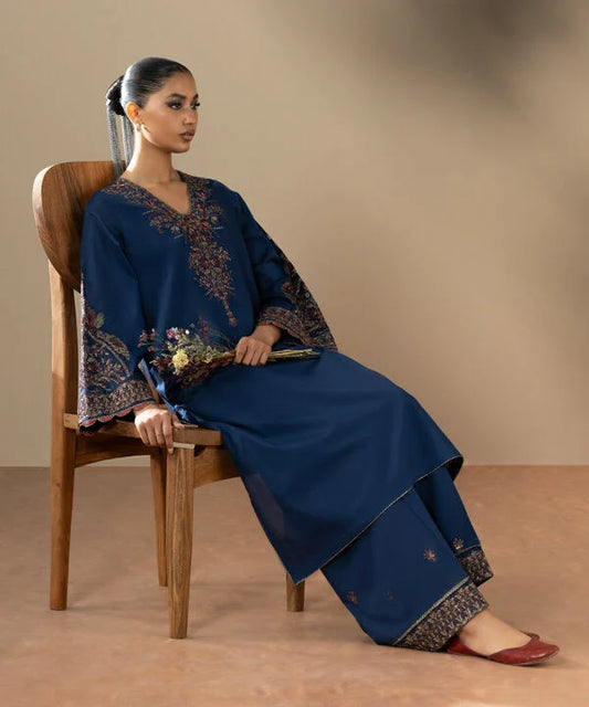 Sapphire- Blue Embroidered 2 PC