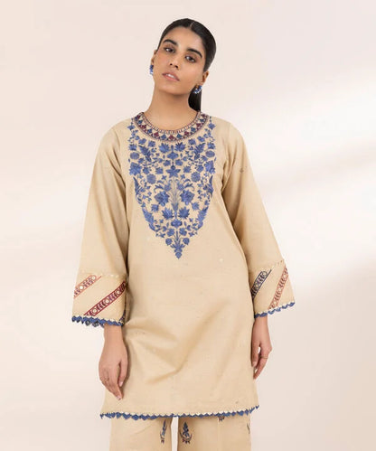 Sapphire- Embroidered Crosshatch 2 PC