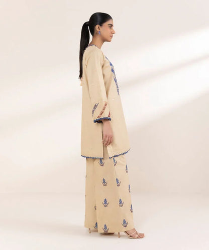 Sapphire- Embroidered Crosshatch 2 PC