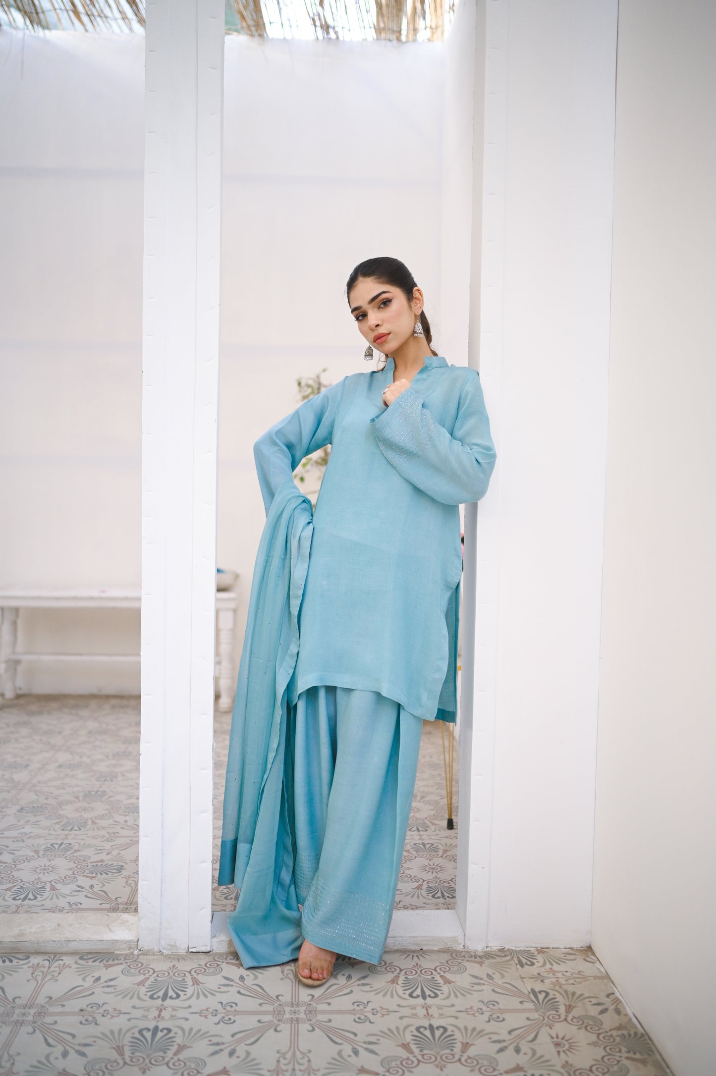 Zauk- Blue Farshi shalwar kameez