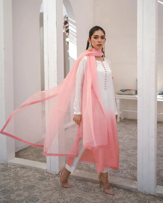 Zauk- White/Pink 3 Pc