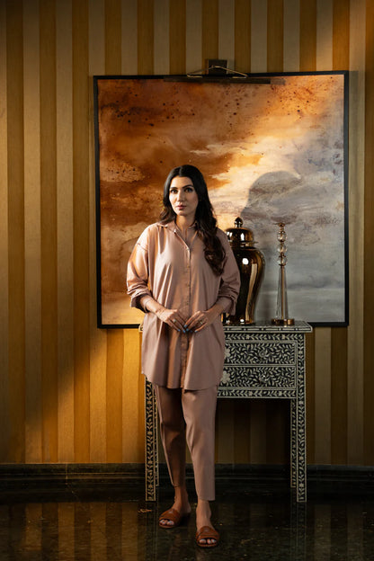 Jannat Tahir-  Brown/ Beige cotton suit