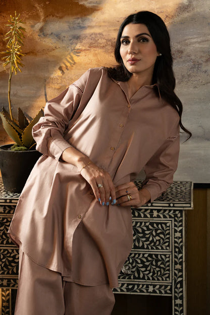 Jannat Tahir-  Brown/ Beige cotton suit
