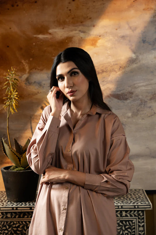Jannat Tahir-  Brown/ Beige cotton suit