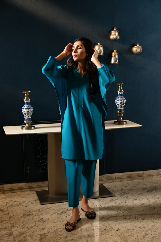 Jannat Tahir-  Teal cotton suit
