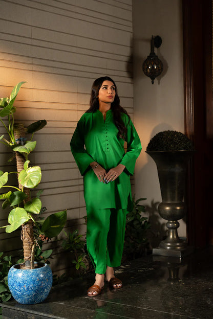 Jannat Tahir-  Green cotton suit