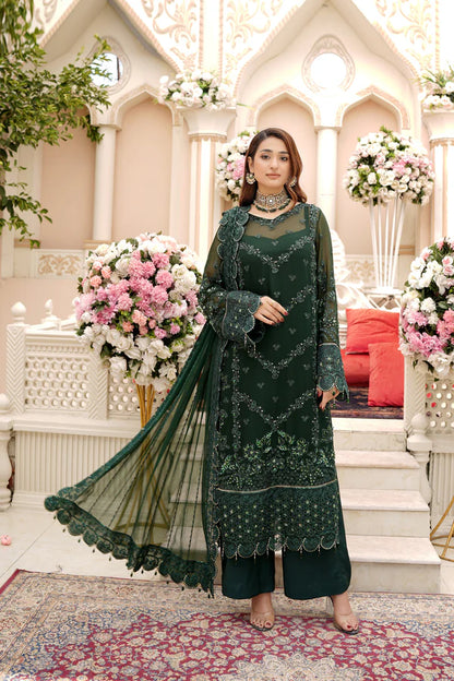 Ricamo-  Bottle Green Embellished Suit