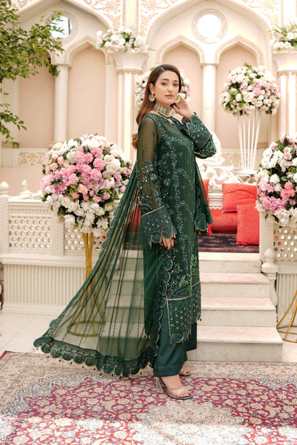 Ricamo-  Bottle Green Embellished Suit