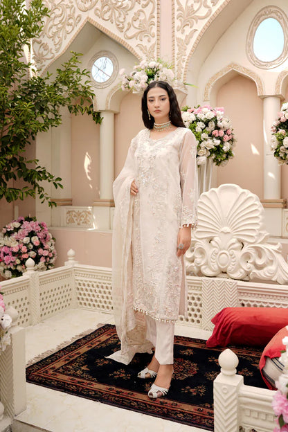 Ricamo- White Embellished Suit