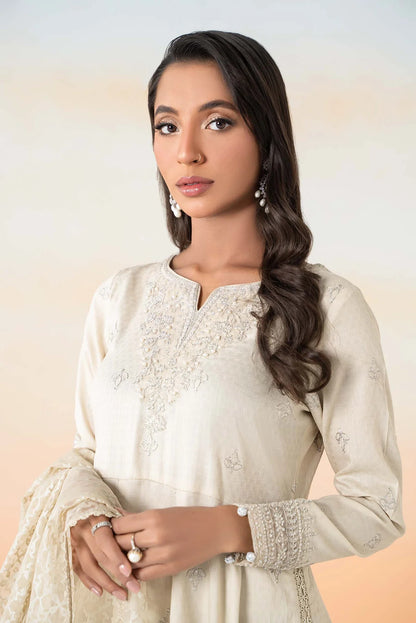 Maria.B- 3 Piece Embroidered Dobby Lawn Suit
