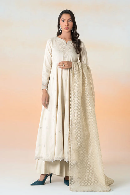 Maria.B- 3 Piece Embroidered Dobby Lawn Suit