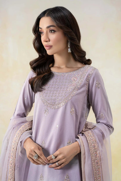 Maria.B- 3 Piece Embroidered Dobby Lawn Suit