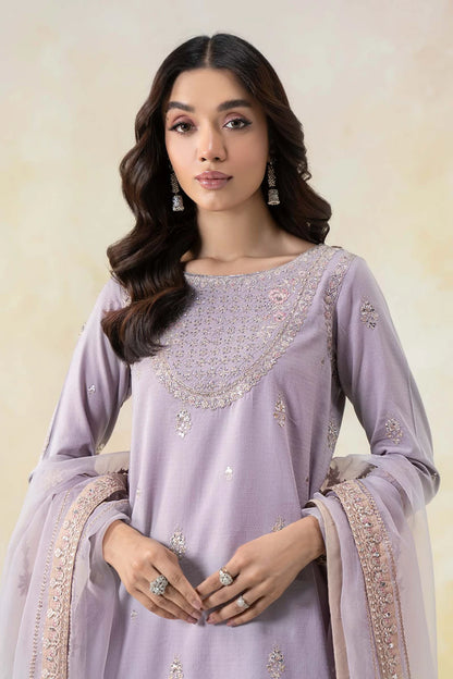 Maria.B- 3 Piece Embroidered Dobby Lawn Suit