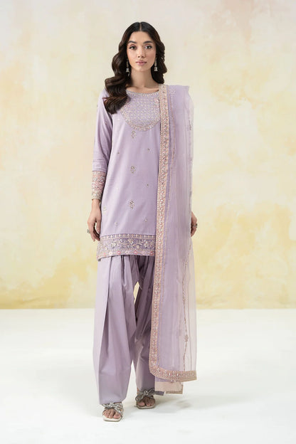 Maria.B- 3 Piece Embroidered Dobby Lawn Suit