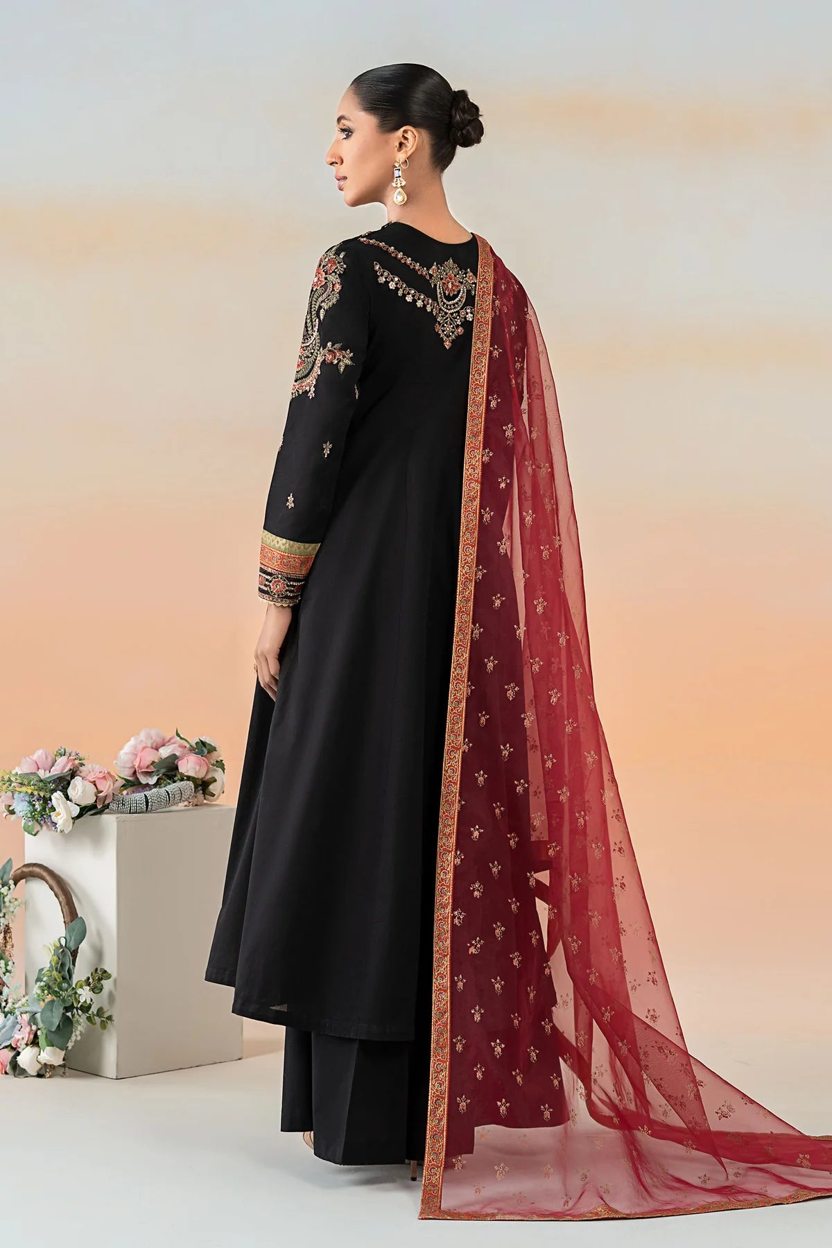 Maria. B- 3 Piece Embroidered Lawn Suit |