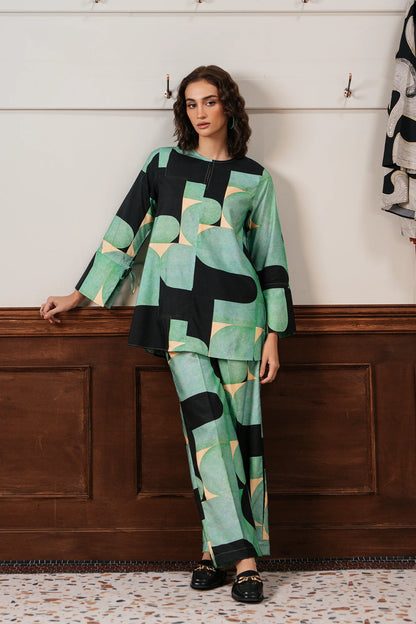 Ethnc- Two Pc Printed Suit