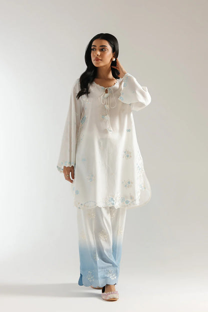 Ethnc-  Two toned embroidered 2 Pc Suit