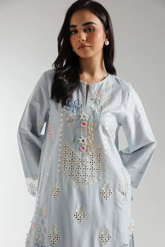 Ethnc- Grey Embroidered 2 PC