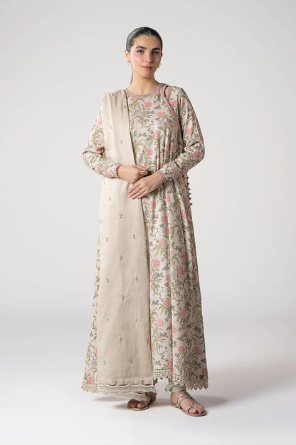 Maria. B- 2 Pc Embroidered Zari Stripes Suit