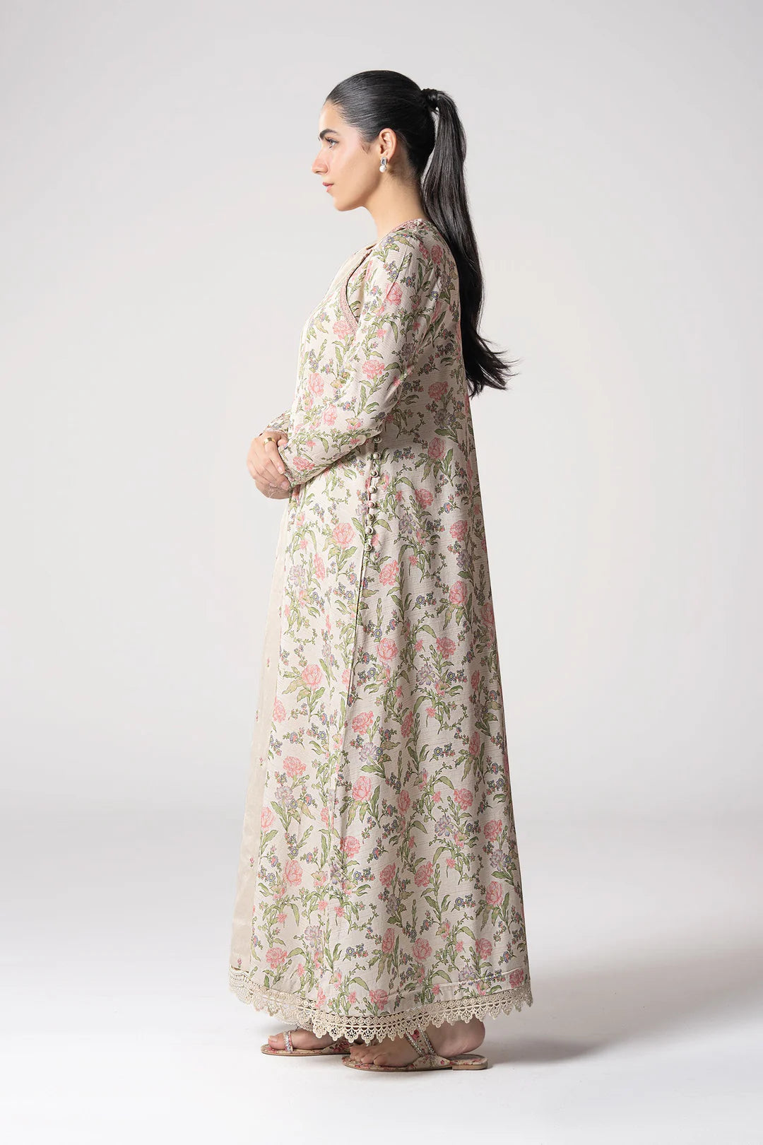 Maria. B- 2 Pc Embroidered Zari Stripes Suit