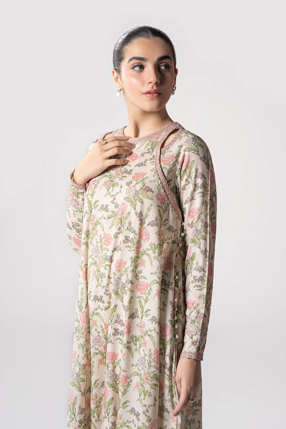 Maria. B- 2 Pc Embroidered Zari Stripes Suit