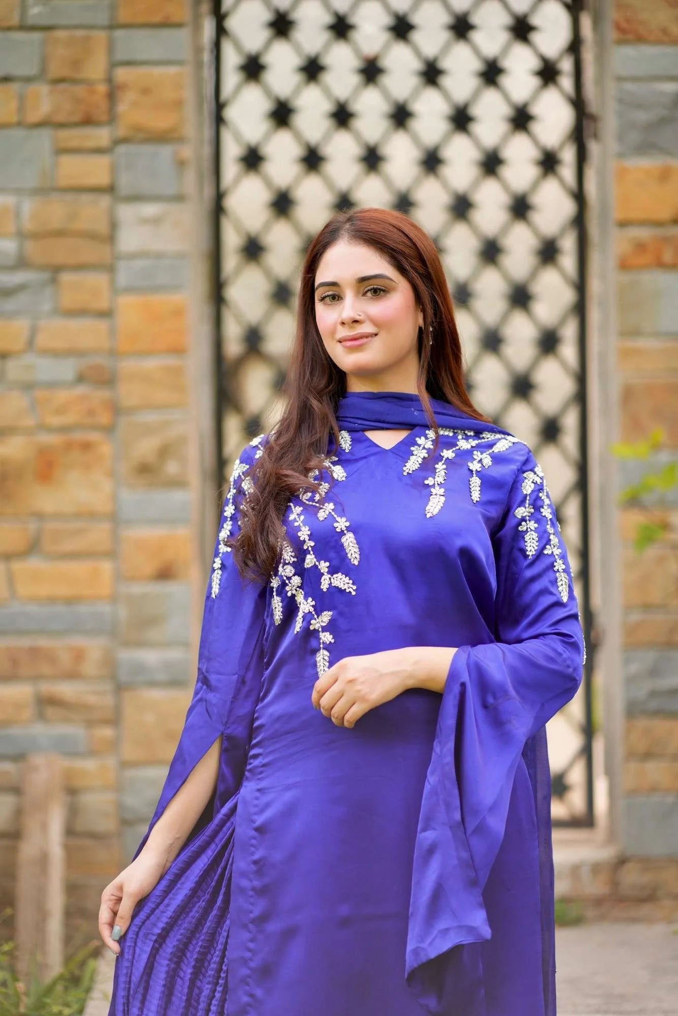 Rivaaj Fashion- Pure silk fabric Royal Blue