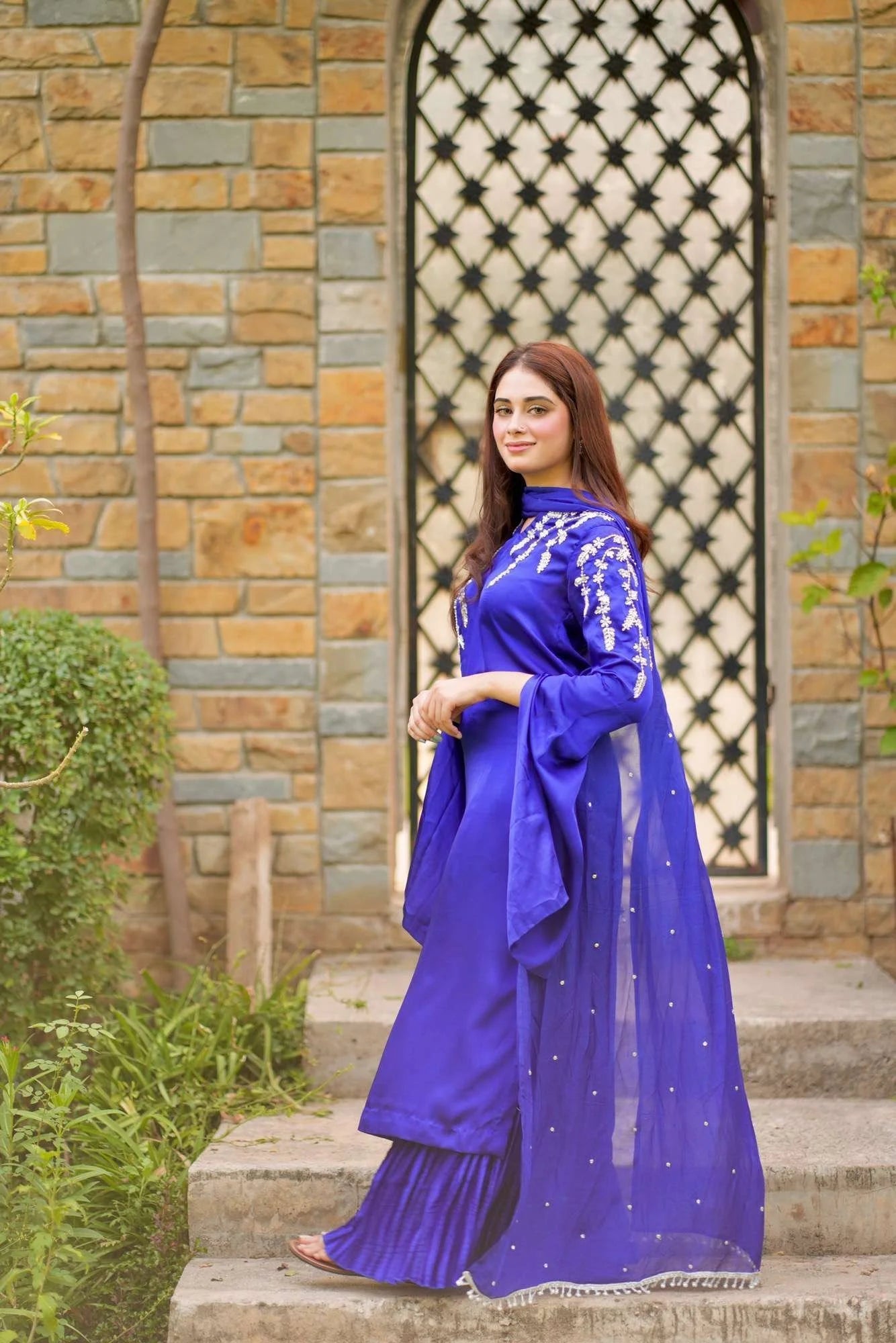 Rivaaj Fashion- Pure silk fabric Royal Blue