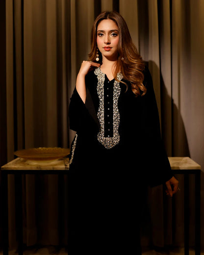 Jannat Tahir- Black velvet with Swarovski crystals