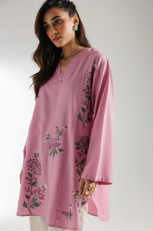 Ethnc- Pink Embroidered Kurta