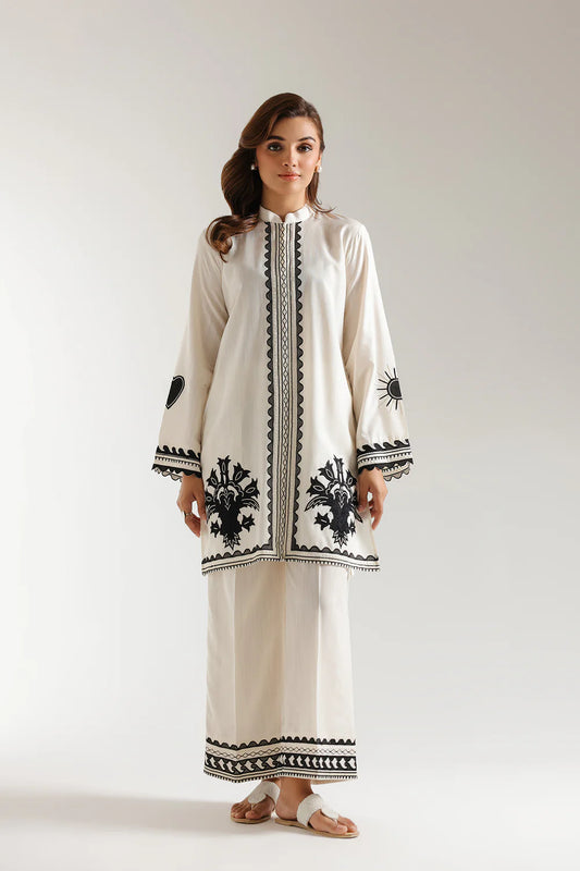 Ethnc-Embroidered Suit 2 Pc